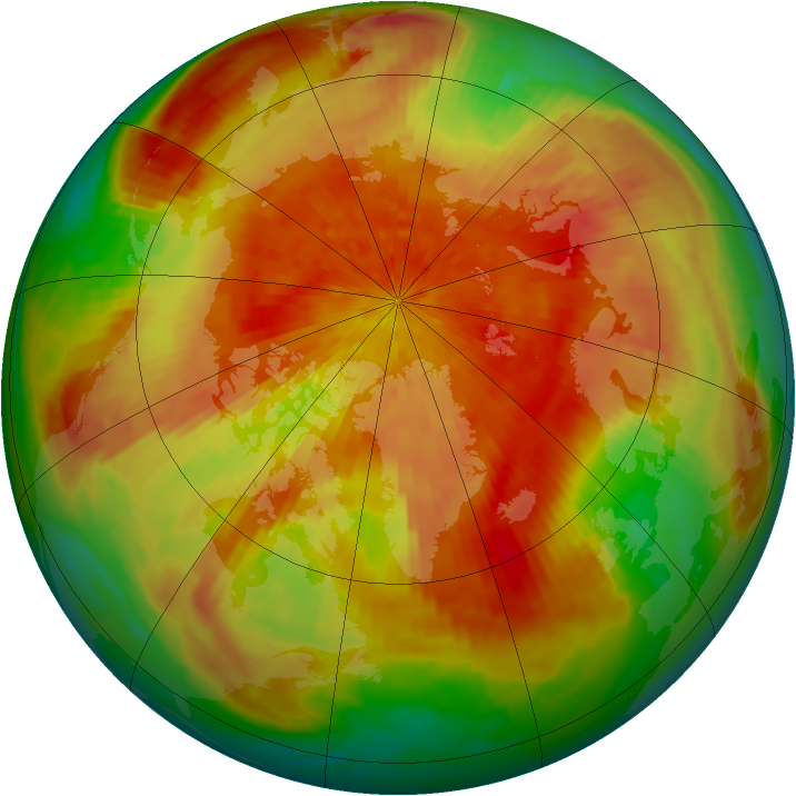 Arctic ozone map for 02 April 2001